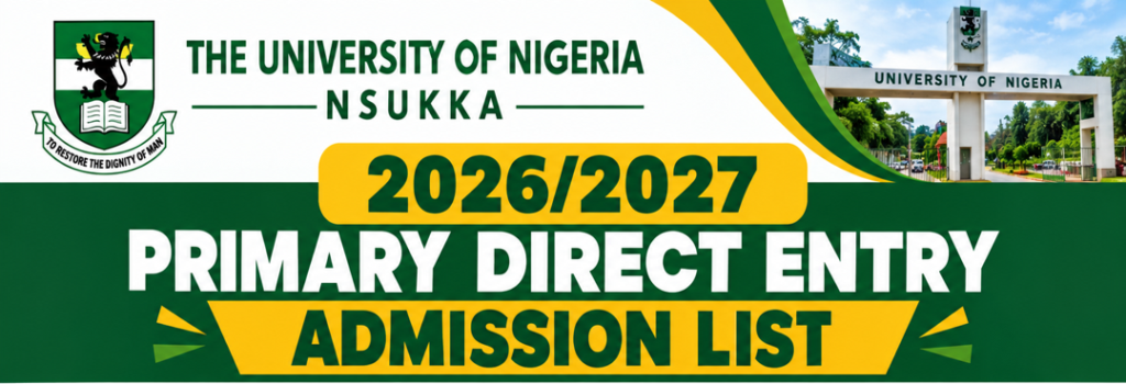 2026/2027 PRIMARY DIRECT ENTRY ADMISSION LIST