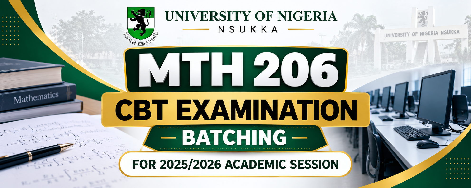 Read more about the article MTH 206 CBT EXAMINATION BATCHING, FOR 2025/2026 ACADEMIC SESSION.