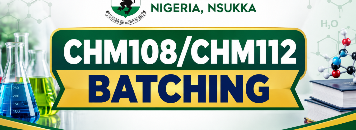 CHM 108 and CHM 112 Examination schedule for 2025/2026
